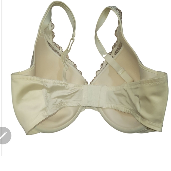 Playtex White beige embroidered underwire Bra 38DD side smoothing - Picture 5 of 5